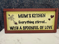 Heartwarmers Rustic Wooden "Mum's Kitchen" Hanging Sign – Farmhouse Wall Decor