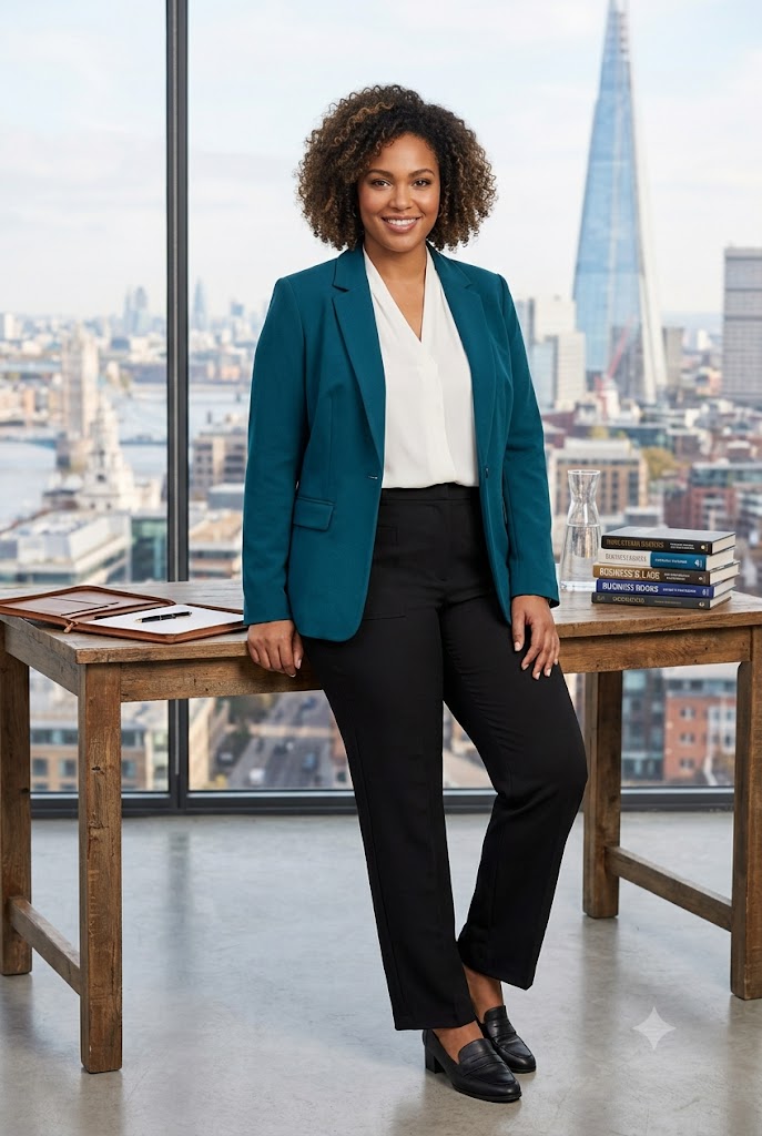 Catherines Black Tailored Straight-Leg Trousers Size UK 20