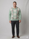 Tasso Elba (Macy's EXCLUSIVE) Men's Argyle Quarter-Zip Jumper Size UK XXL