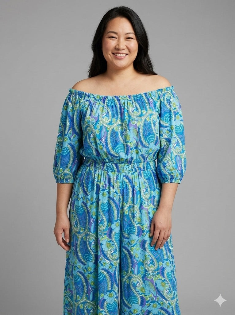 Scoop Floral Print Off-the-Shoulder Play Suit Size UK 12/14