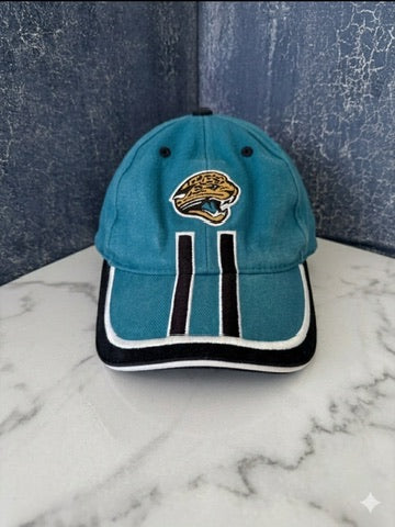 Vintage 90s Drew Pearson Jacksonville Jaguars NFL Cap – Teal & Black Racing Stripe