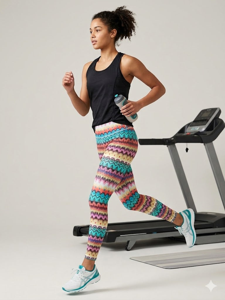 Macy's Active Chevron Aztec Print Leggings (Size US M)