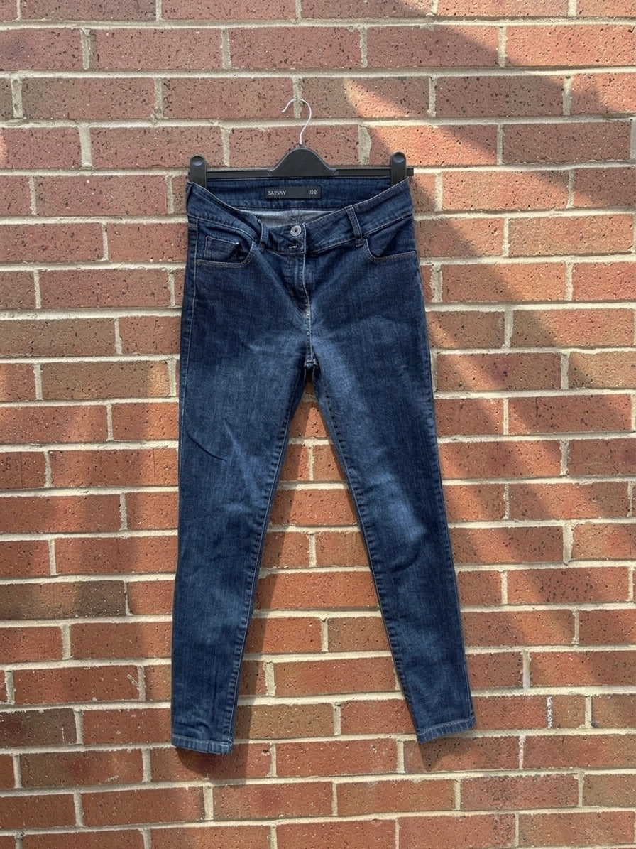 Next Ladies Indigo Blue Skinny Jeans - Size UK 10R