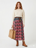 Joules Navy/Blue Floral Summer Skirt -  Size UK 6