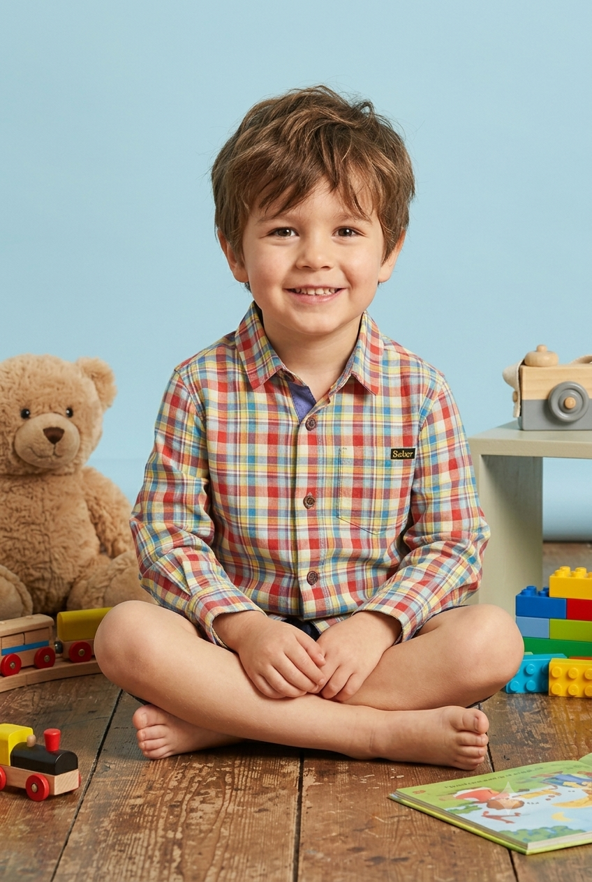 Ted Baker Kids Vibrant Plaid Short-Sleeve Shirt — Age 4