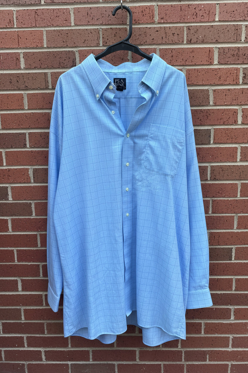 jos.a.bank big and tall blue checked shirt.