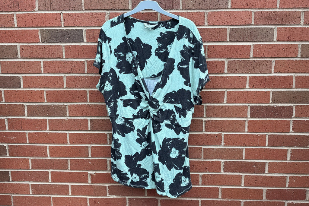 Black floral patterned Rocha John Rocha soft stretch jersey top, comfort and style