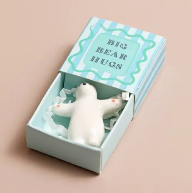 Big Bear Hugs - Tiny Matchbox Ceramic Tokens