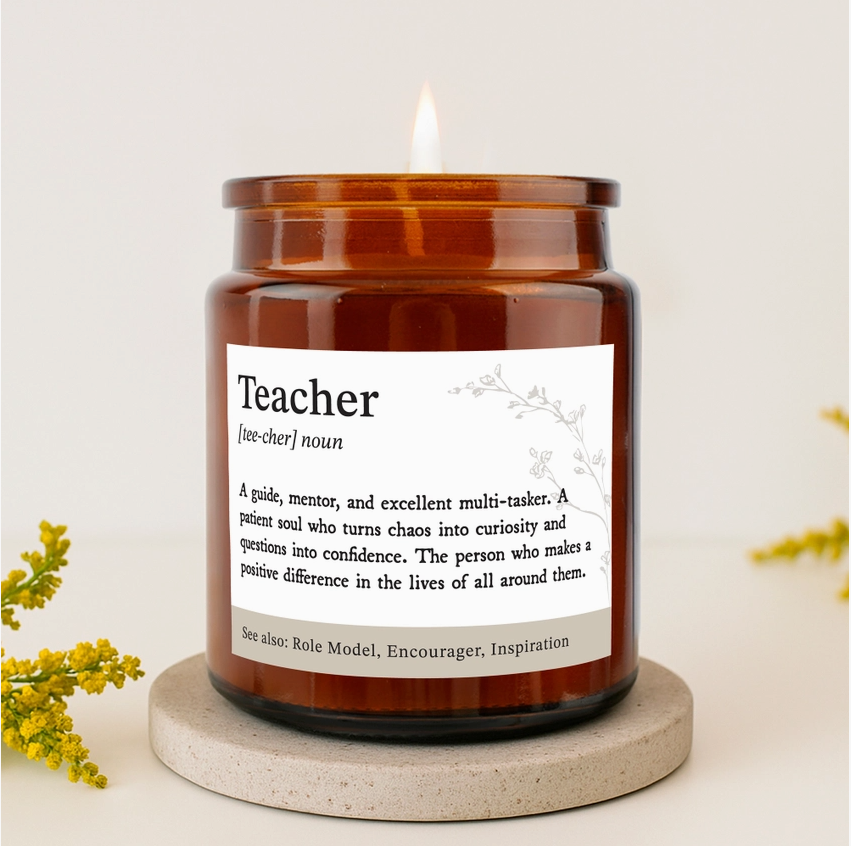 'Teacher' Definition Large Brown Jar Candle in Gift Box
