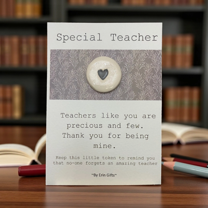 Special Teacher Ceramic Pocket Token Pocket Hug and Card