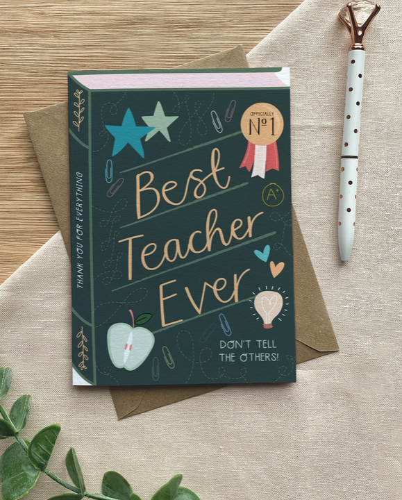 Best Teacher Ever – Luxury Book Greeting Card
