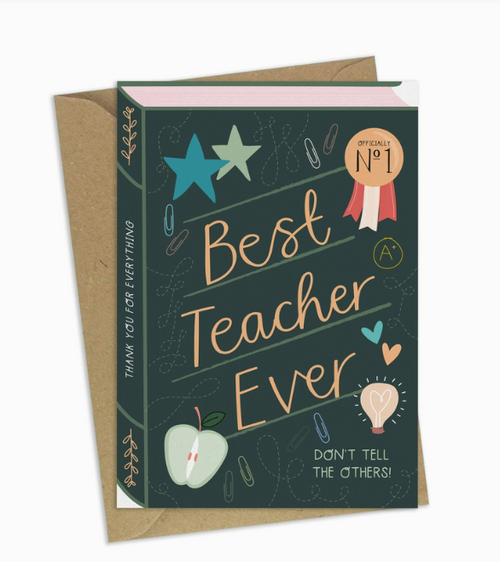 Best Teacher Ever – Luxury Book Greeting Card